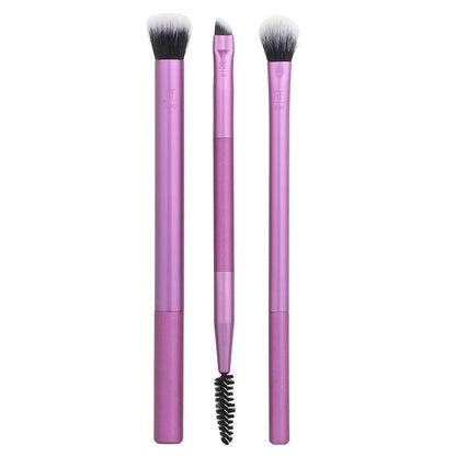 Real Techniques Eye Shade + Blend Set with RT 300 RT 301 RT 341 and RT 343 eye makeup brushes.