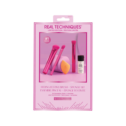 Real Techniques Feeling Festive Makeup Brush + Sponge Set – 5-Piece Makeup Gift Set Pakistan
