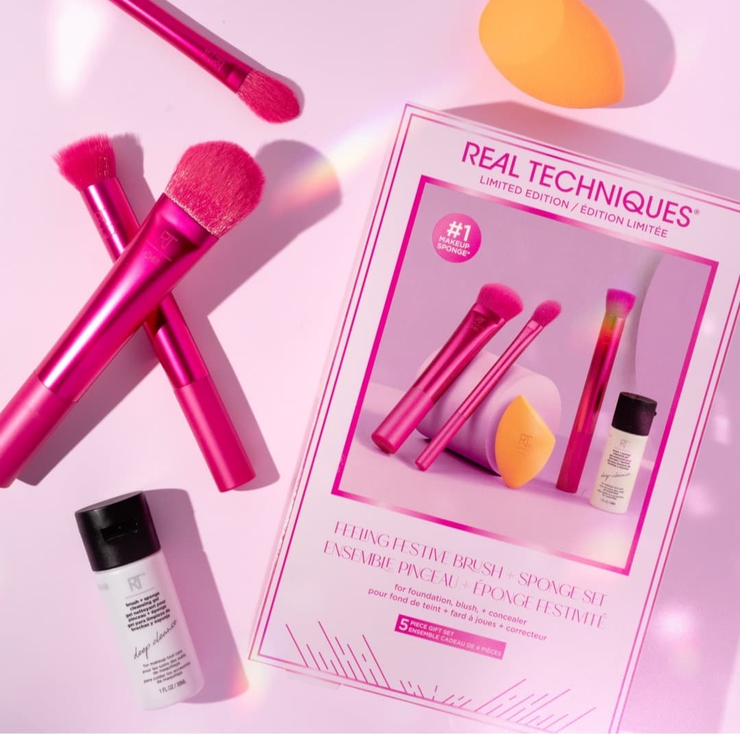 Real Techniques Feeling Festive Makeup Brush + Sponge Set Buy Online Pakistan