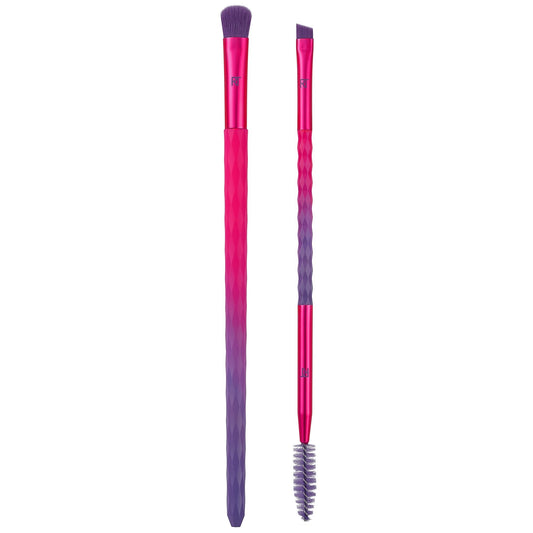 Real Techniques Galactic Glo Shadow & Brow Makeup Brush Duo | Perfect Precision for Eyes & Brows - Lotshop.pk