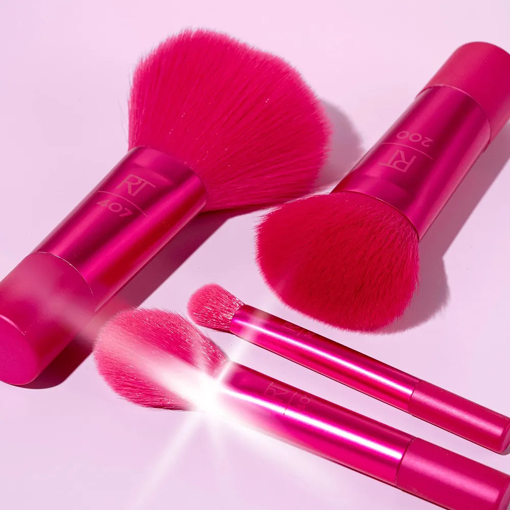 Real Techniques High Shine Mini Makeup Brush Set – 4-Piece Limited Edition Travel Set