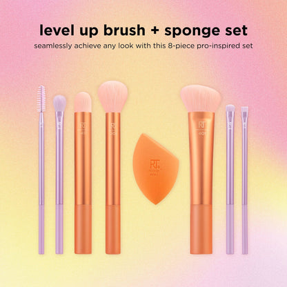 Real Techniques Level Up Brush + Sponge Set – Complete Makeup Tool Kit - Lotshop.pk