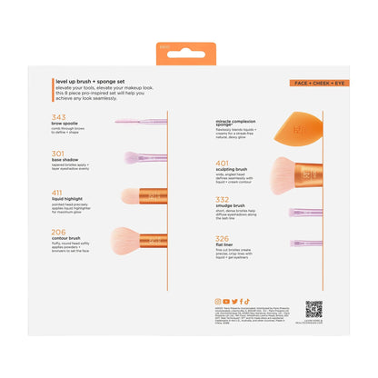 Real Techniques Level Up Brush + Sponge Set – Complete Makeup Tool Kit - Lotshop.pk