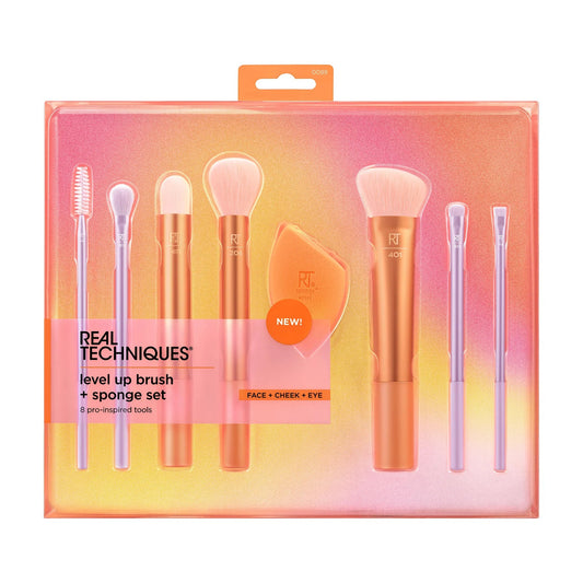 Real Techniques Level Up Brush + Sponge Set – Complete Makeup Tool Kit - Lotshop.pk