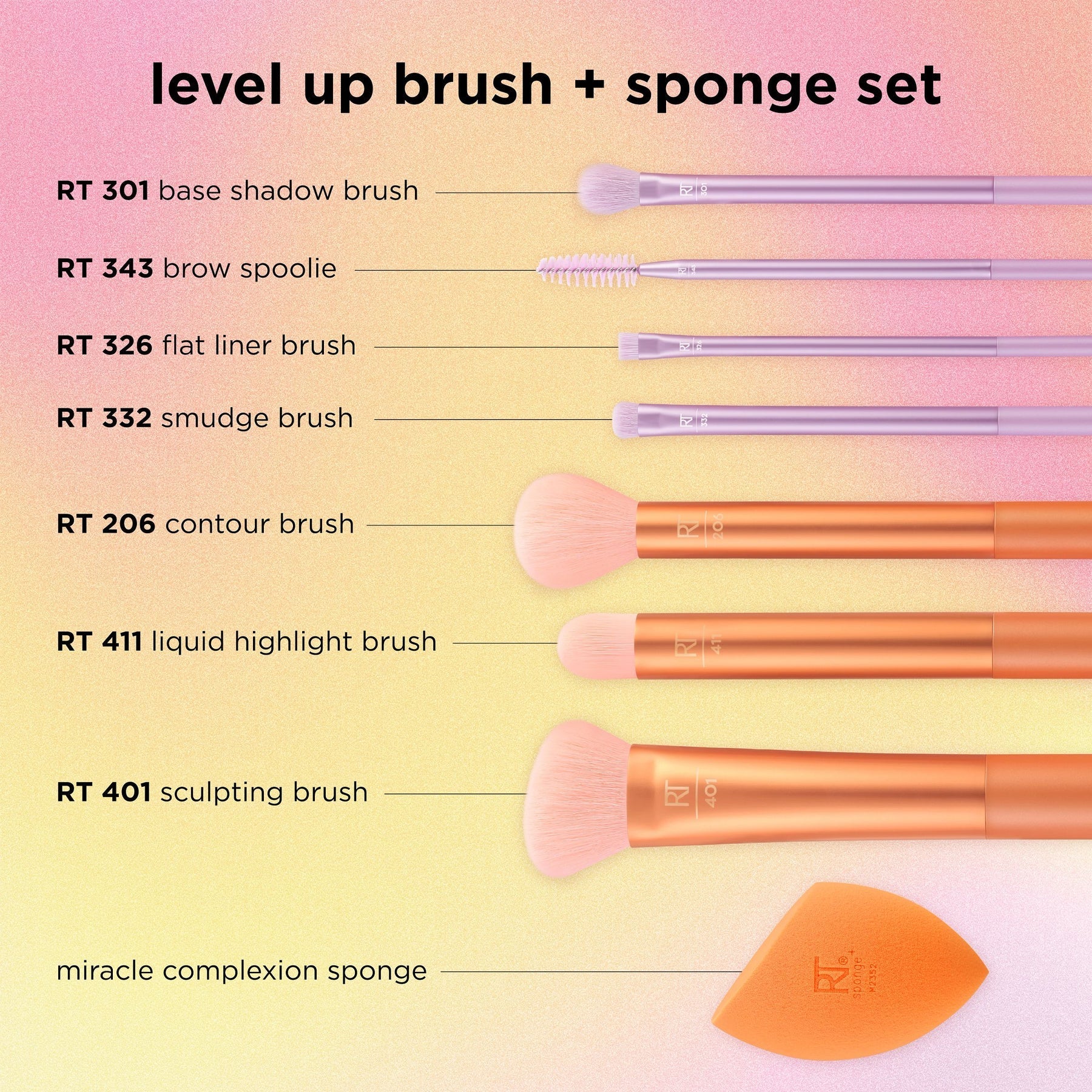 Real Techniques Level Up Brush + Sponge Set – Complete Makeup Tool Kit - Lotshop.pk