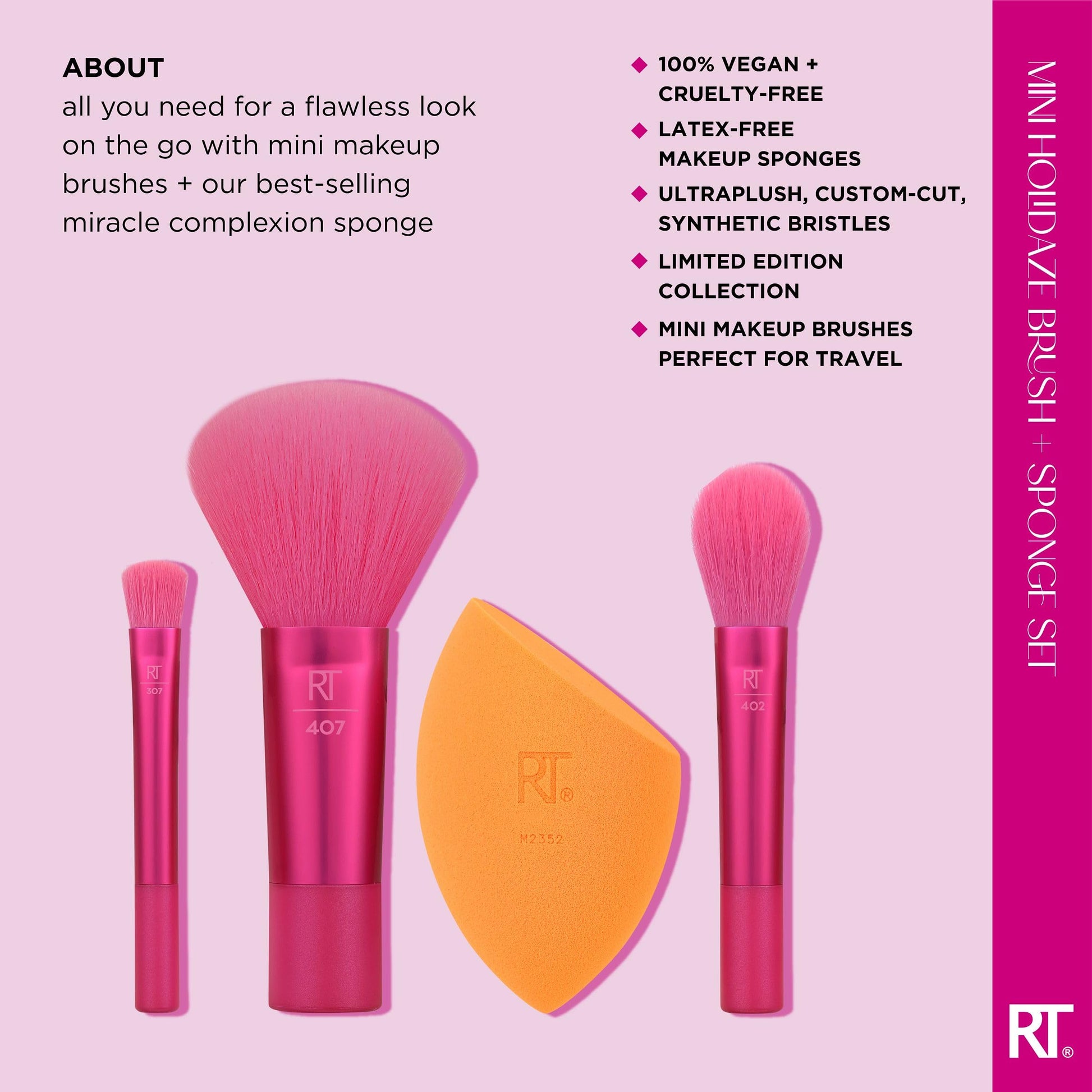 Real Techniques Glam It Up Limited Edition Makeup Brush Set with 7 brushes and sponge in Pakistan
