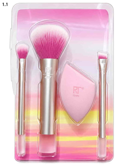 Real Techniques Limited Edition Midi Glow Set 3 makeup brushes and Miracle Complexion Sponge price online in Pakistan