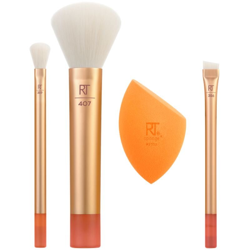 Real Techniques Midi Moment Brush + Sponge Set – Face, Cheek &amp; Eye Makeup Kit - Lotshop.pk