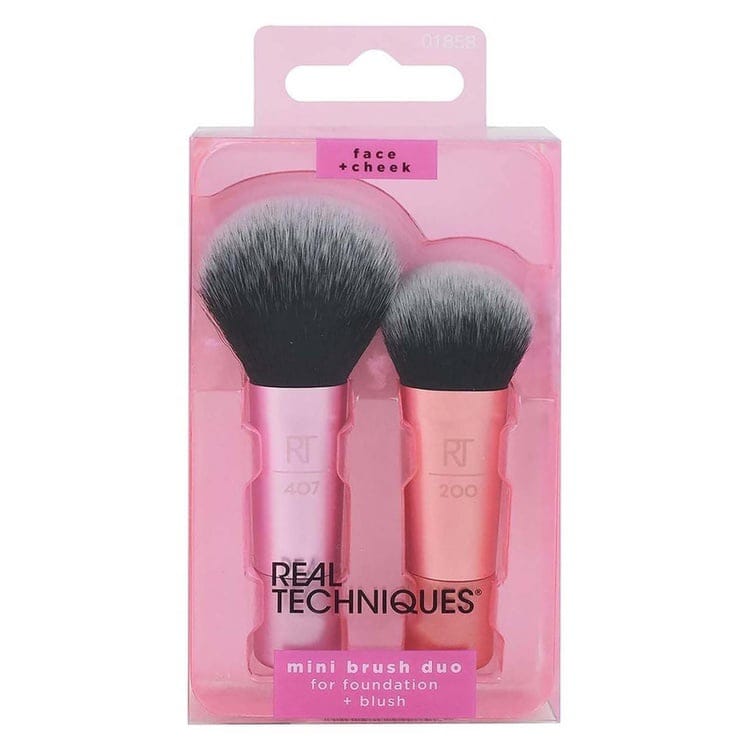 Real Techniques Mini Brush Duo RT 407 Mini Multitask & RT 200 Mini Expert Face Brush price online in Pakistan