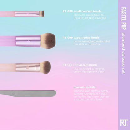Real Techniques Plumped Up Base Set – Pastel Pop Limited Edition Brush Kit - Lotshop.pk