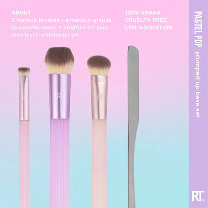 Real Techniques Plumped Up Base Set – Pastel Pop Limited Edition Brush Kit - Lotshop.pk
