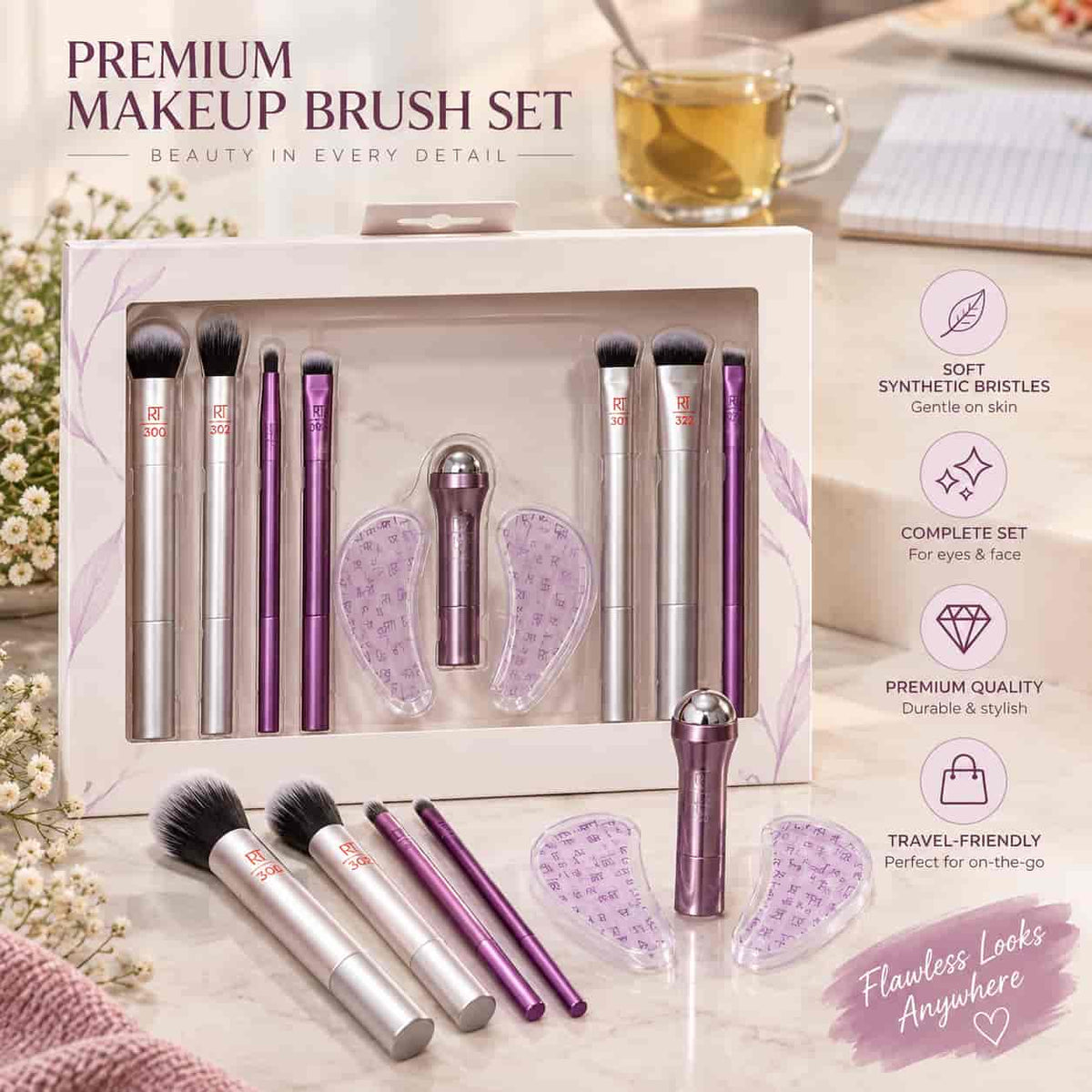 Real Techniques premium makeup brushes and under-eye beauty tools affordable price online in Pakistan