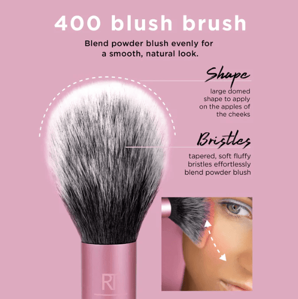 Real Techniques RT 400 Blush Brush – Soft Fluffy Makeup Brush for Perfect Blush - Lotshop.pk