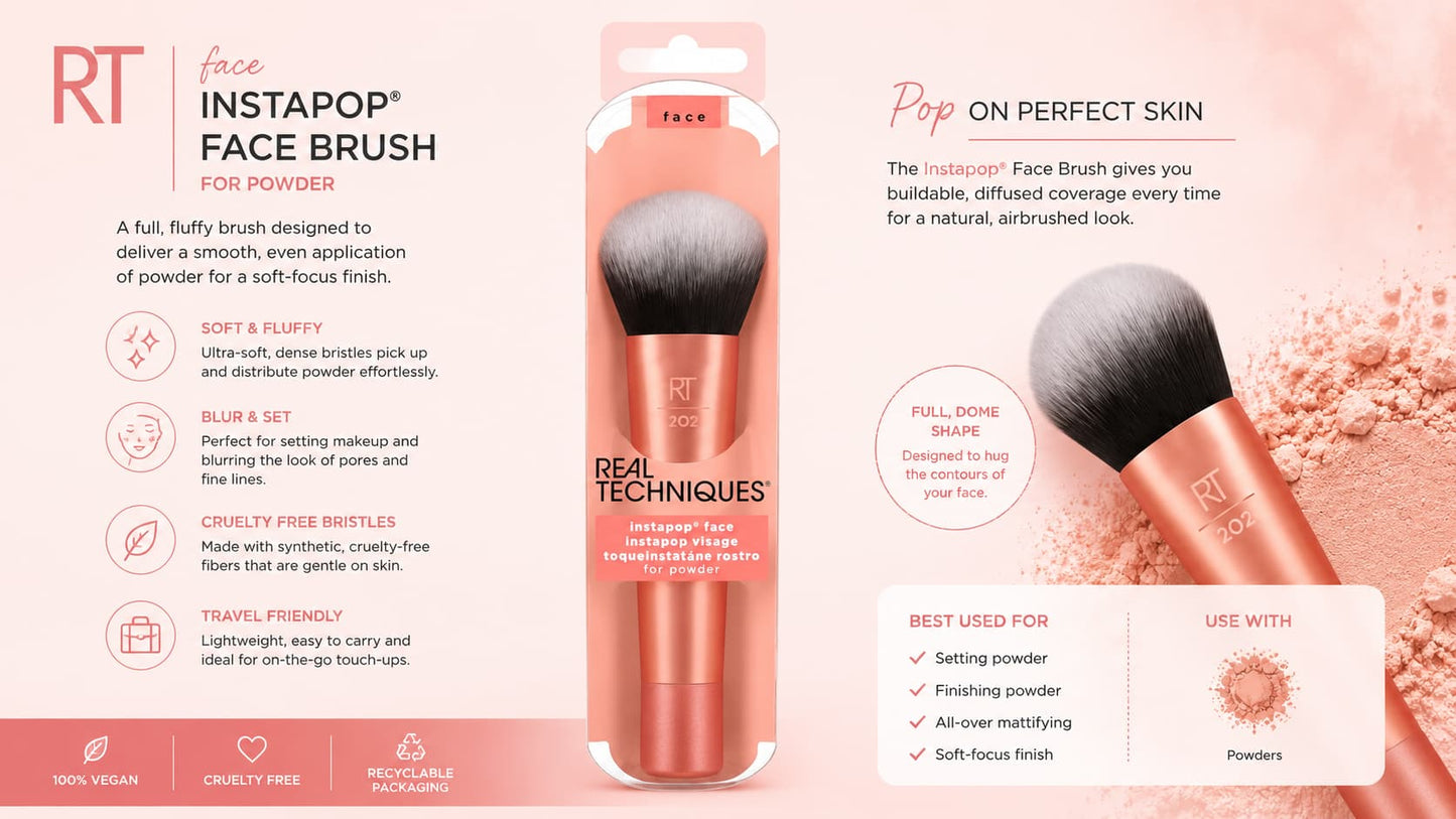Professional Face Makeup Brush for Full Coverage Powder, Setting and Finishing Makeup