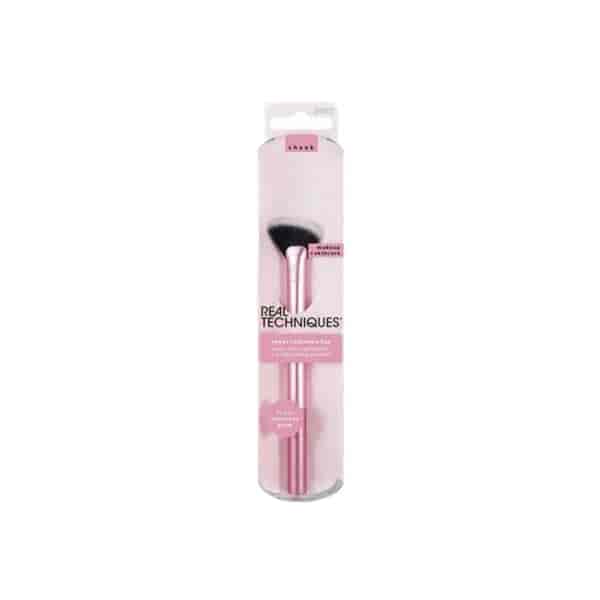 Real Techniques RT 447 Sheer Radiance Fan Brush soft pink highlighter and oil-absorbing powder brush price online in Pakistan	