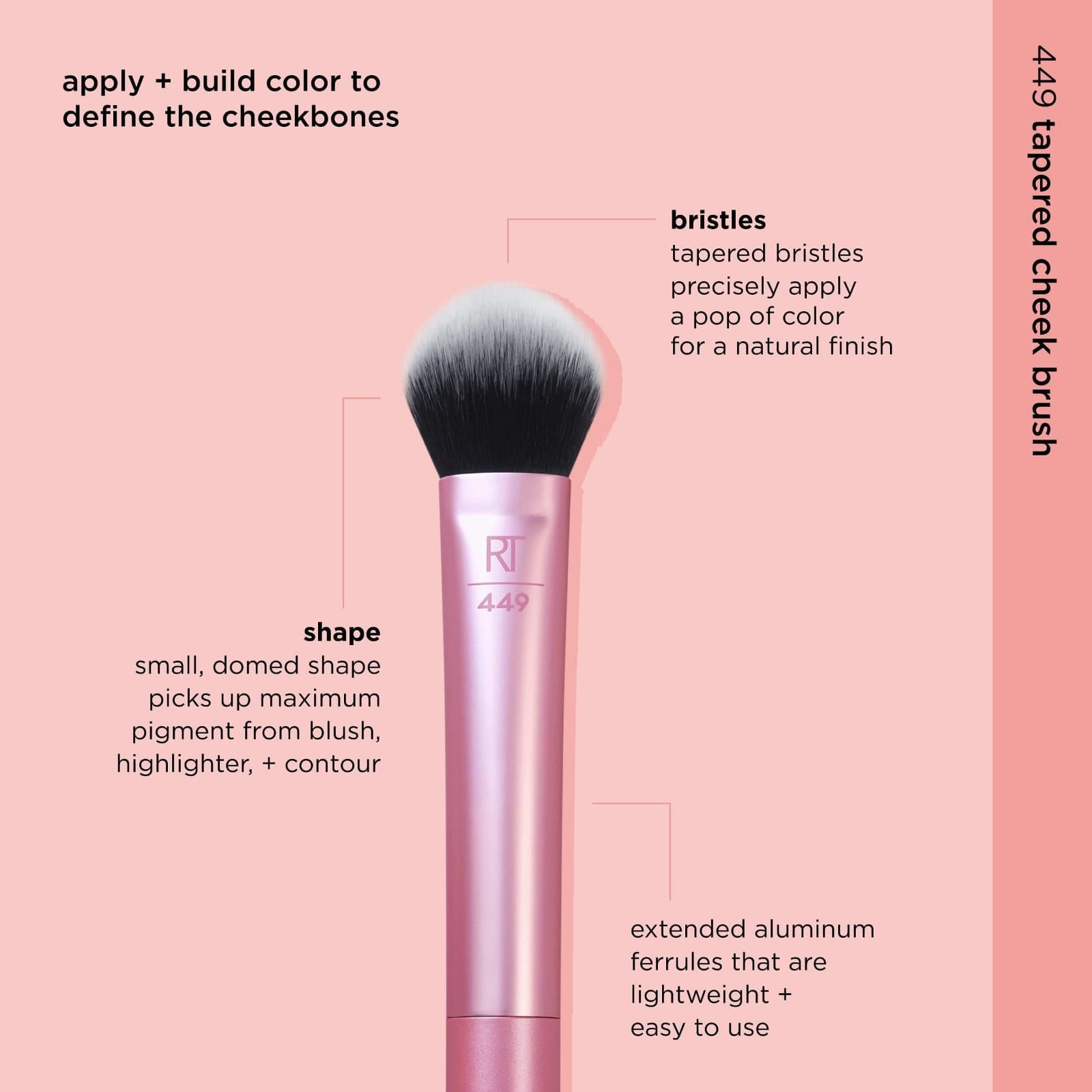 Real Techniques RT 449 Tapered Cheek Makeup Brush Buy Online Pakistan