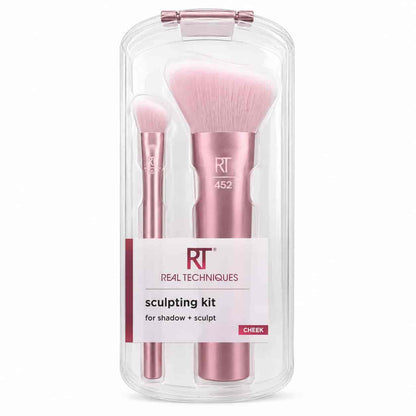 Real Techniques Sculpting Kit RT 451 & 452 2-piece contour blending and sculpt makeup brush set with case price online in Pakistan
