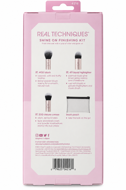 Real Techniques Shine On Finishing Kit RT 400, RT 411 & RT 300 with travel pouch price online in Pakistan