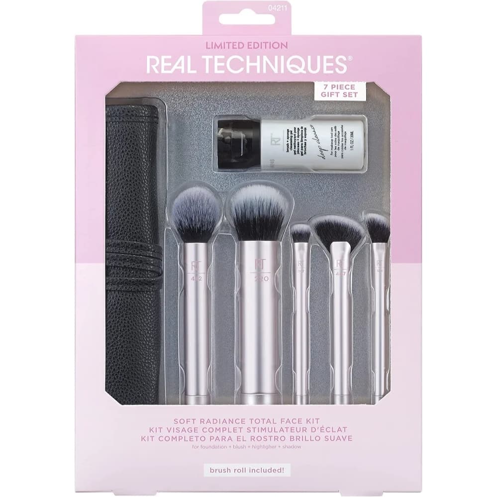 Real Techniques Soft Radiance Total Face Kit 7-piece limited edition makeup brush gift set price online in Pakistan

