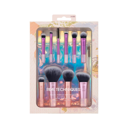 Real Techniques Travel Fantasy Mini Brush Kit – 10 - Piece Travel Makeup Brush Set - Lotshop.pk