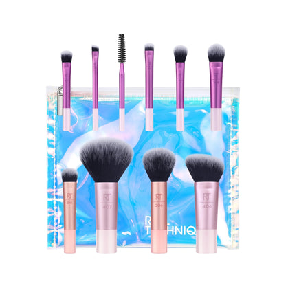 Real Techniques Travel Fantasy Mini Brush Kit – 10 - Piece Travel Makeup Brush Set - Lotshop.pk