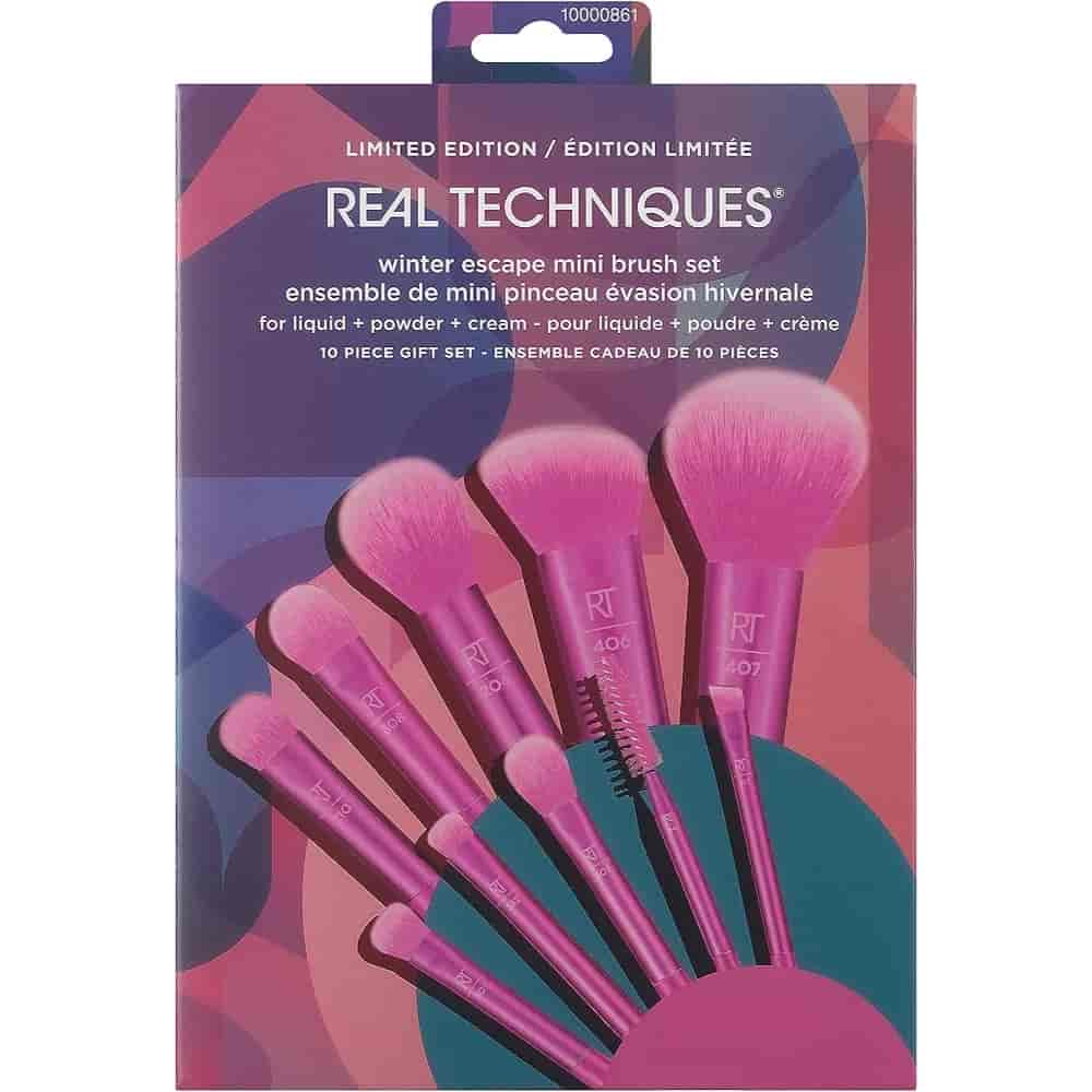 Real Techniques Winter Escape Mini Brush Set limited edition 10-piece face and eye makeup brushes price online in Pakistan