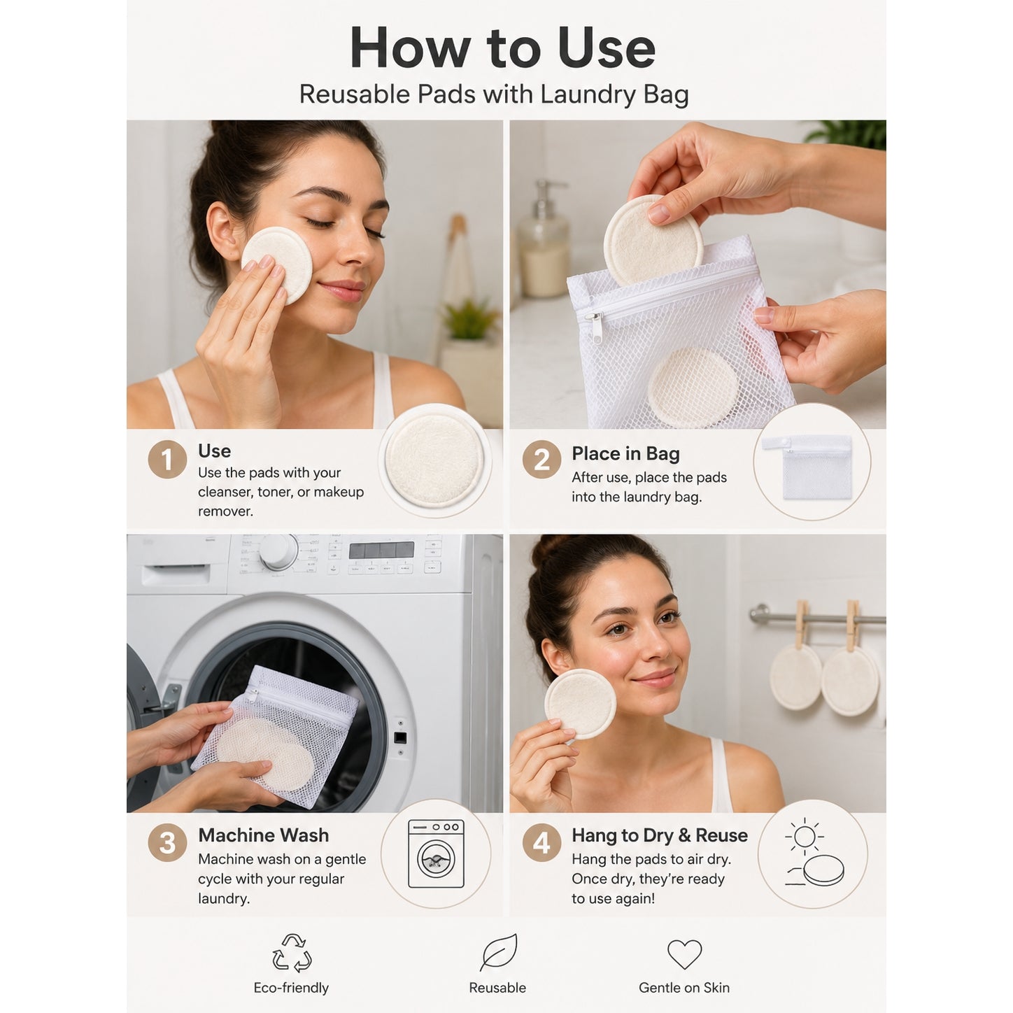 Eco-Friendly Facial Cleansing Pads with Laundry Bag Online Pakistan