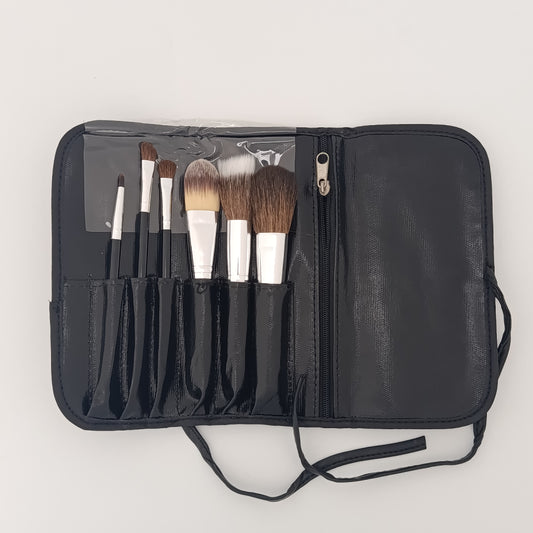 Professional 6-Piece Travel Makeup Brushes Set  | Compact Roll-Up Pouch