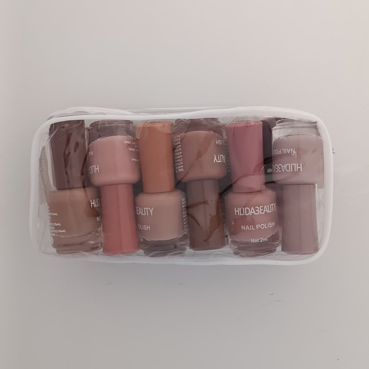 12-Piece Nude Shades Nail Polish Set Neutral Colors with Cosmetic Pouch | Nail Polish Set Pakistan