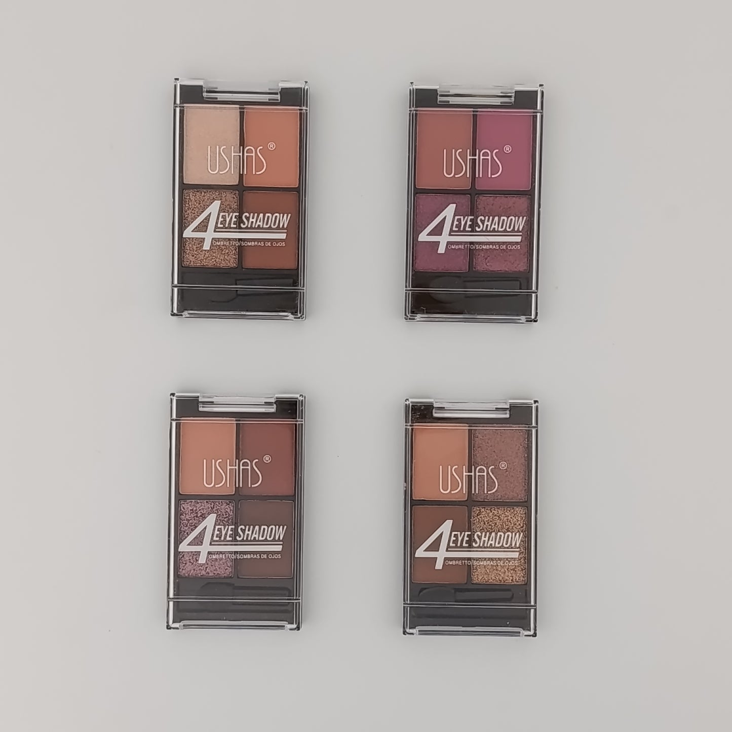 Ushas 4-Color Mini Eye Shadow Palette – Pocket-Sized Quad Kit with Applicator