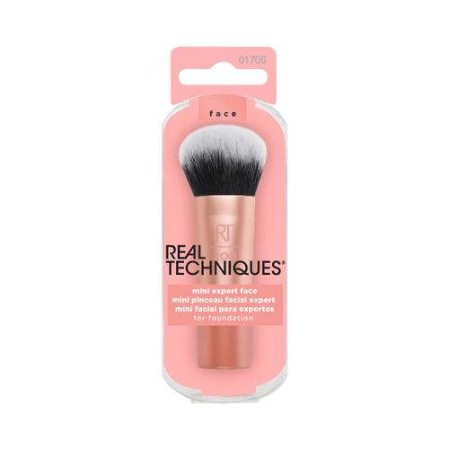 Real Techniques Mini Expert Face Brush RT-200 – Travel-Size Foundation Tool | Airbrushed Finish On-the-Go