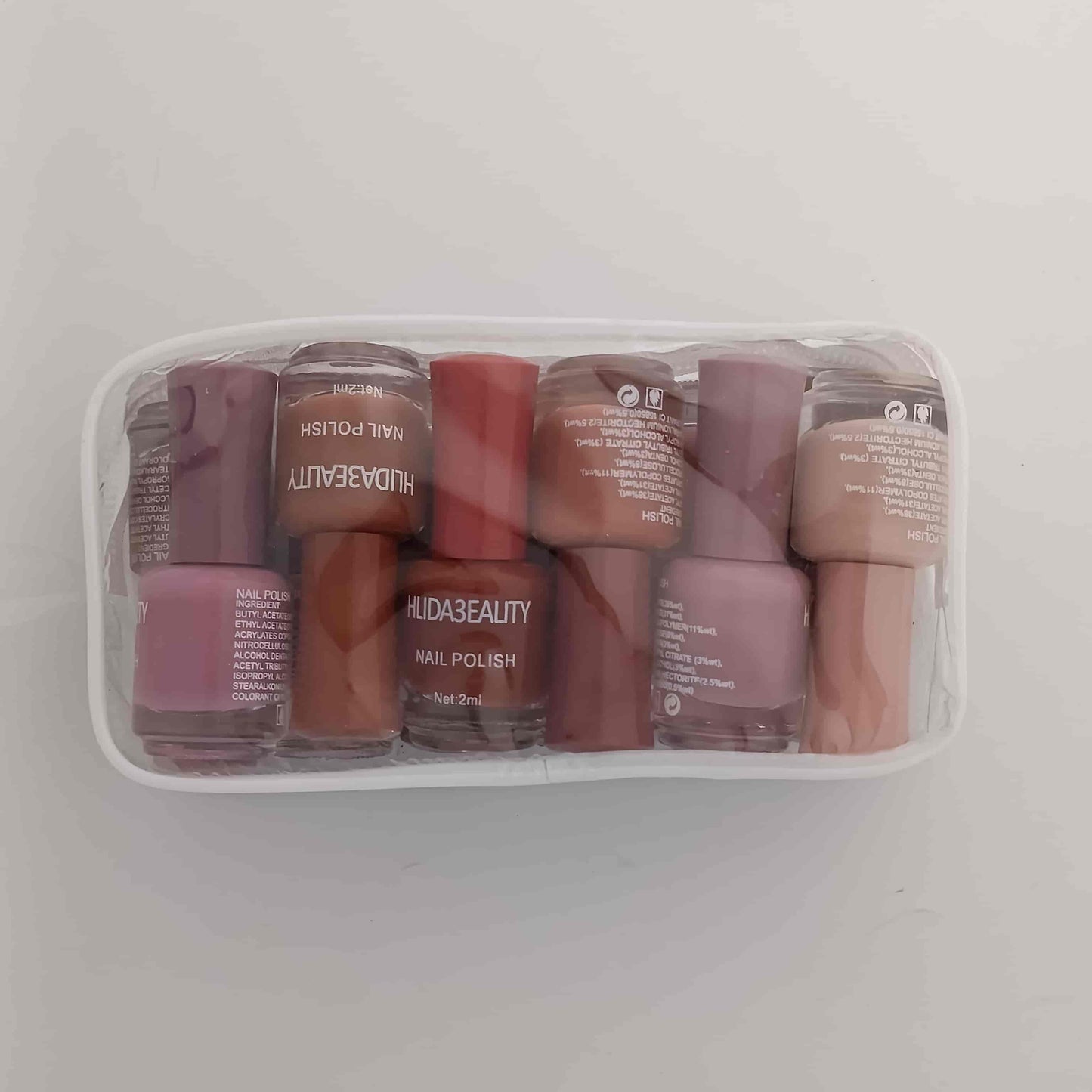 12-Piece Nude Shades Nail Polish Set Neutral Colors with Cosmetic Pouch | Nail Polish Set Pakistan