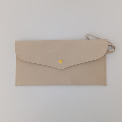 AMOY by Tenelle Veira Luxury Leather Brush Clutch – Premium Cosmetic Pouch