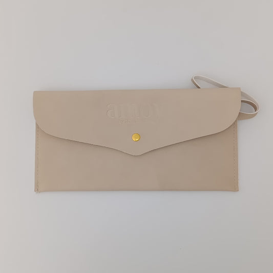 AMOY by Tenelle Veira Luxury Leather Brush Clutch – Premium Cosmetic Pouch | Celebrity MUA Style