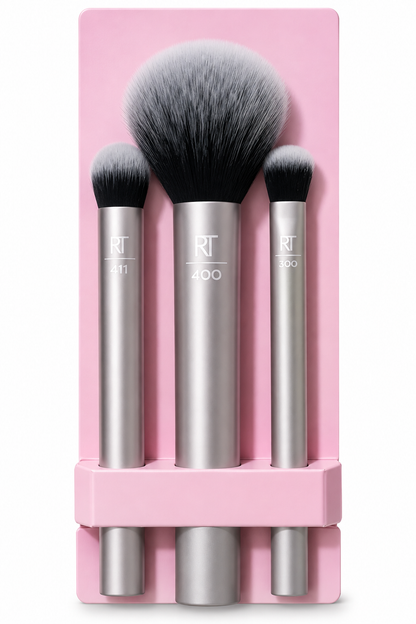 Real Techniques Shine On Finishing Kit – RT 400, RT 411 & RT 300 + Travel Pouch