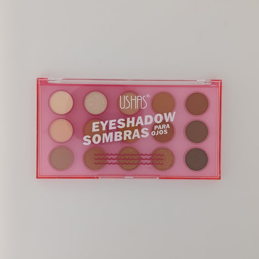 Ushas 15-Color Eyeshadow Palette – Highly Pigmented Matte & Shimmer Eye Makeup