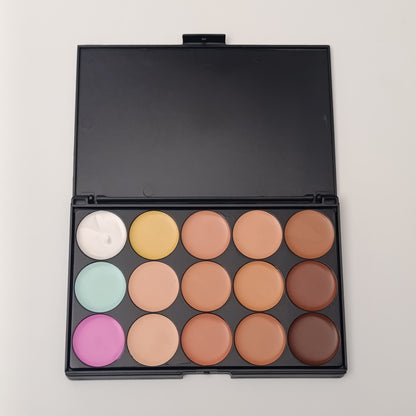 Popfeel 15-Color Concealer & Contour Palette – All-in-One Face Edit Kit | Flawless Base