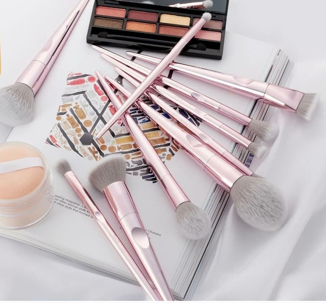 Rose Gold makeup brush set 10pcs - Lotshop.pk