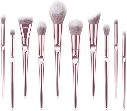 Rose Gold makeup brush set 10pcs - Lotshop.pk