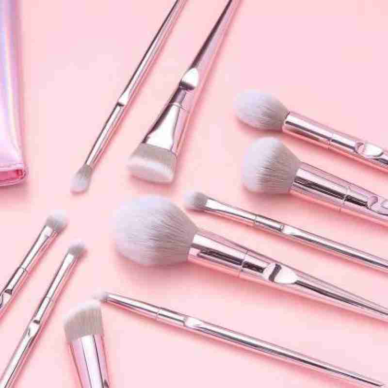 Rose Gold makeup brush set 10pcs - Lotshop.pk