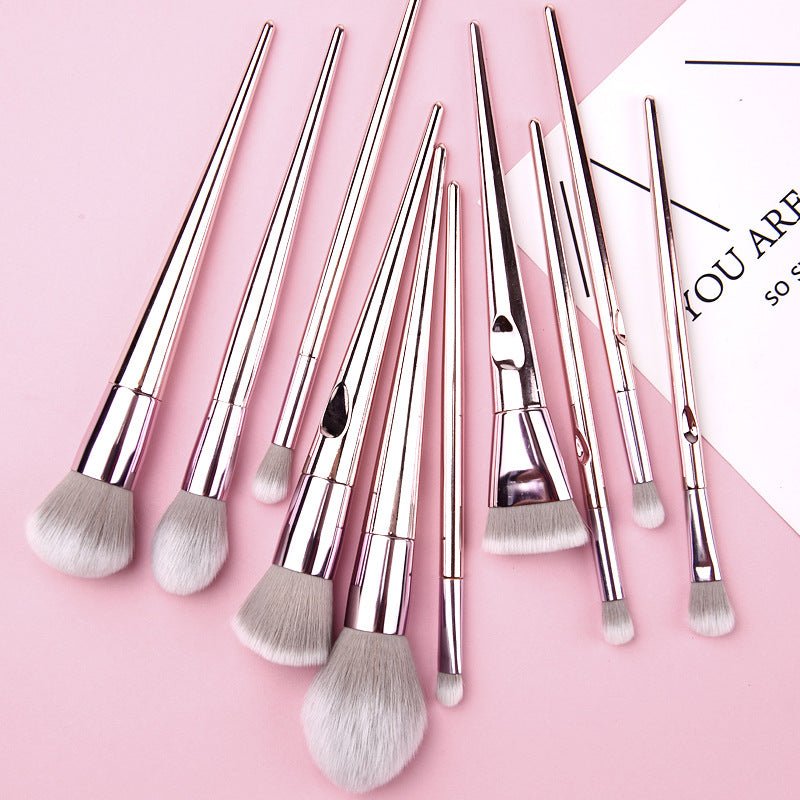 Rose Gold makeup brush set 10pcs - Lotshop.pk