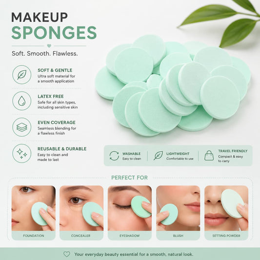 Buy Round Makeup Sponge Puff Set 20-Piece at Lotshop.pk