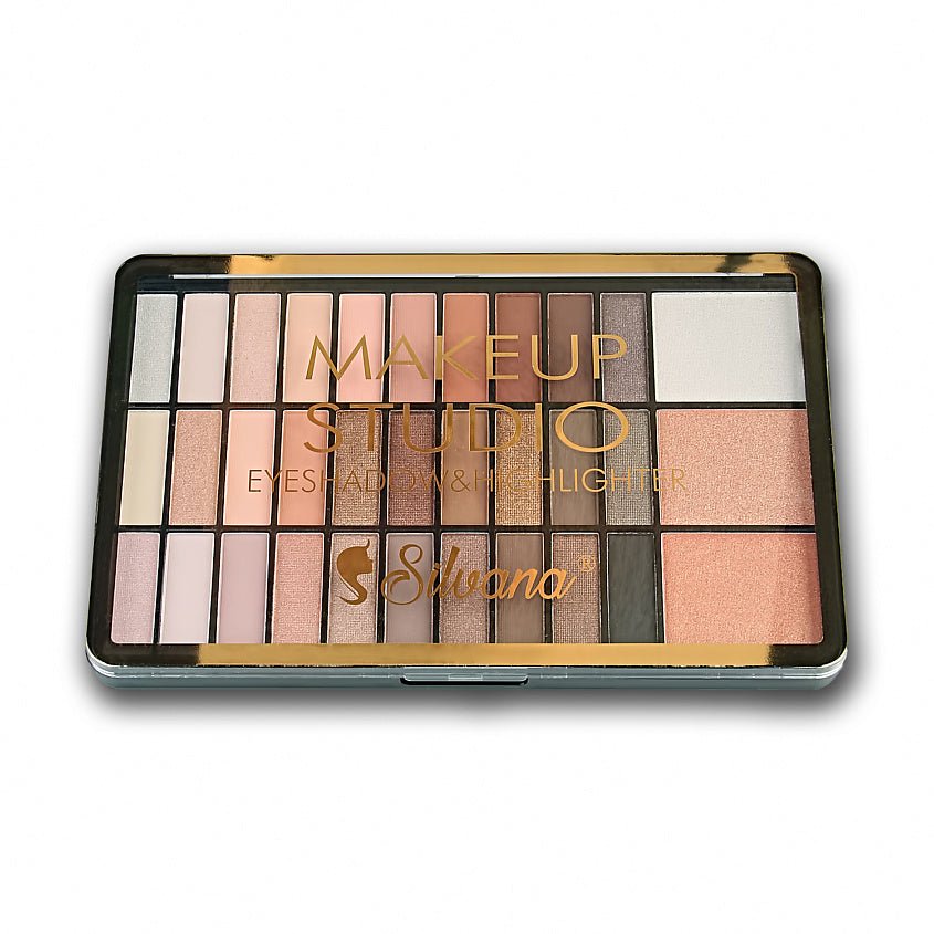 Silvana Makeup Studio Eyeshadow & Highlighter Palette – Unleash Your Glow - Lotshop.pk