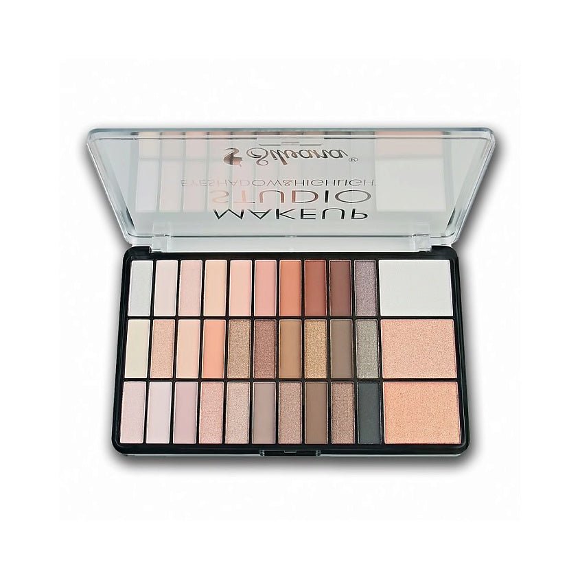 Silvana Makeup Studio Eyeshadow & Highlighter Palette – Unleash Your Glow - Lotshop.pk