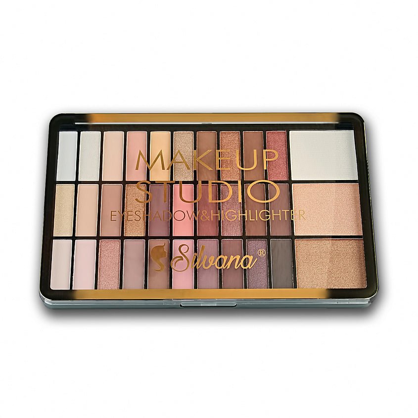 Silvana Makeup Studio Eyeshadow & Highlighter Palette – Unleash Your Glow - Lotshop.pk