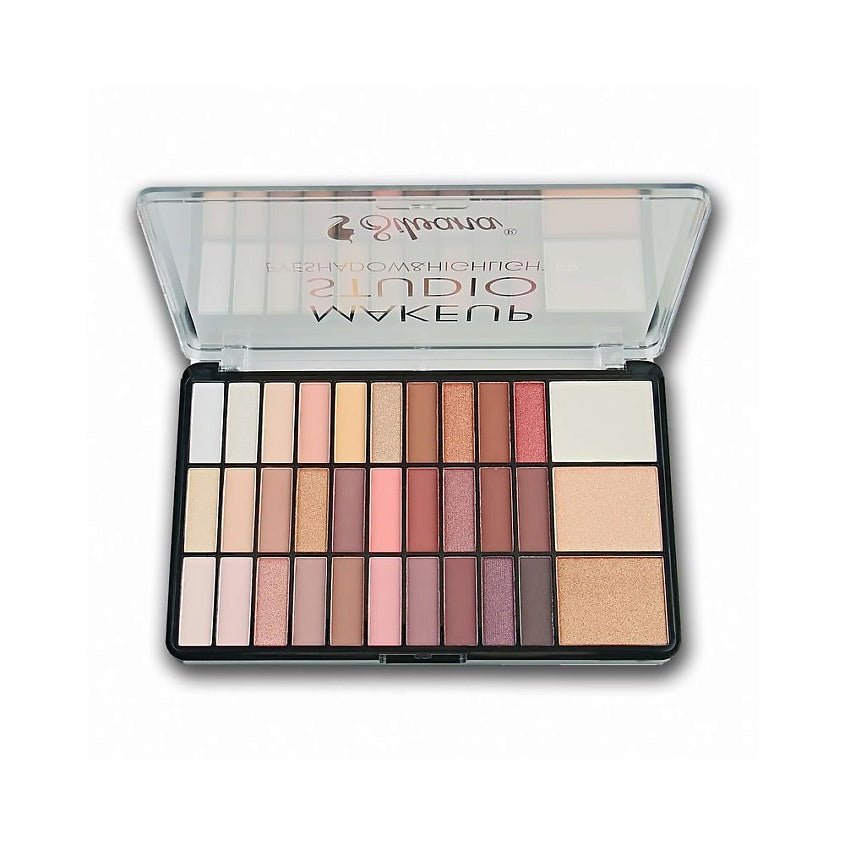 Silvana Makeup Studio Eyeshadow & Highlighter Palette – Unleash Your Glow - Lotshop.pk