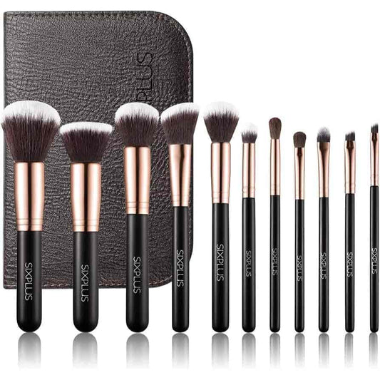 SIXPLUS 11-Piece Professional Makeup Brush Set with pouch for face and eye makeup price online in Pakistan