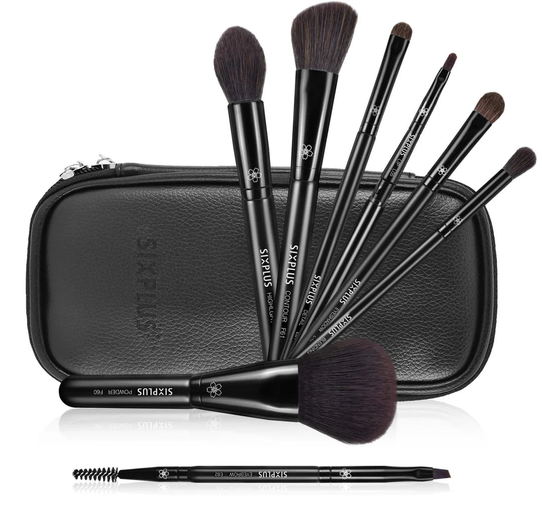 sixplus x li ming xuan makeup brushes Professional 12-Pcs Black Makeup Brush Set with Premium Travel Case – Face & Eye  Kit.