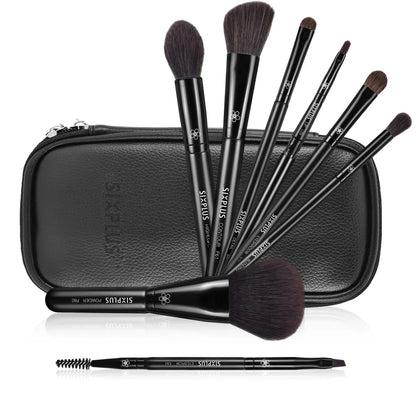 sixplus x li ming xuan makeup brushes Professional 12-Pcs Black Makeup Brush Set with Premium Travel Case – Face & Eye  Kit.