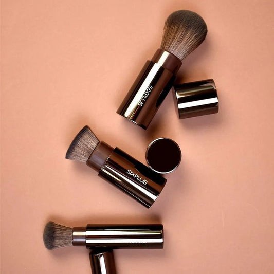 SIXPLUS Portable Retractable Powder, Blush & Foundation Brushes - Lotshop.pk